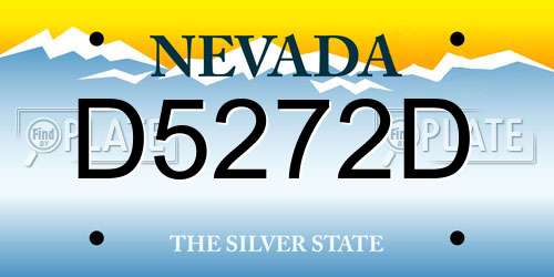 D5272D Nevada License Plate