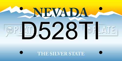 D528TI Nevada License Plate
