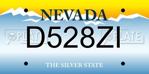 D528ZI Nevada License Plate