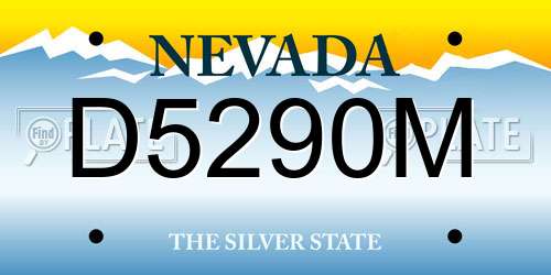 D5290M Nevada License Plate