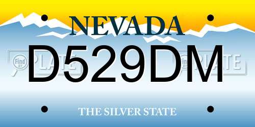 D529DM Nevada License Plate
