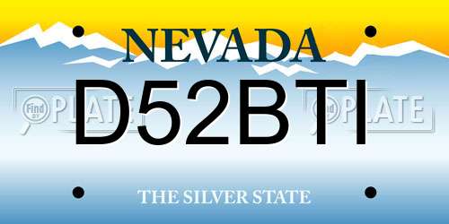 D52BTI Nevada License Plate