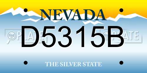 D5315B Nevada License Plate