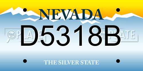 D5318B Nevada License Plate