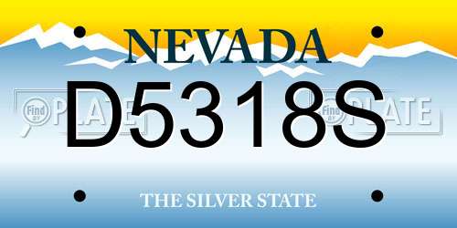 D5318S Nevada License Plate