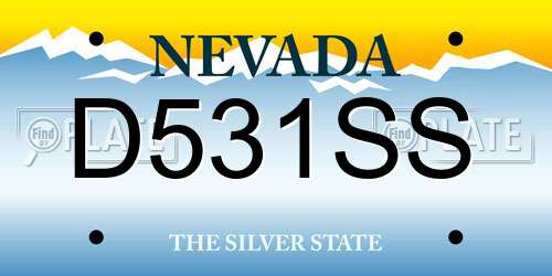 D531SS Nevada License Plate