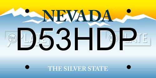 D53HDP Nevada License Plate