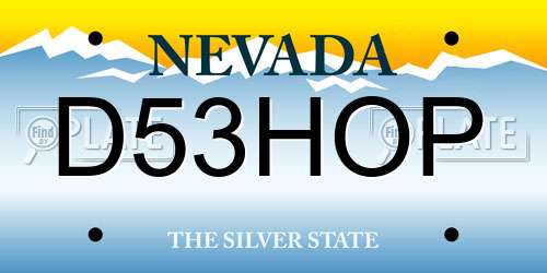 D53HOP Nevada License Plate