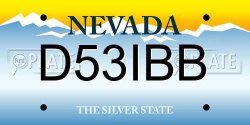 D53IBB Nevada License Plate