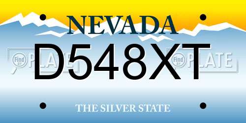 D548XT Nevada License Plate