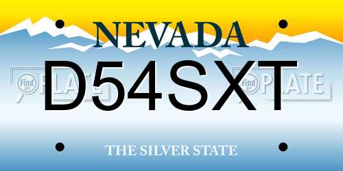 D54SXT Nevada License Plate