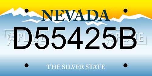 D55425B Nevada License Plate