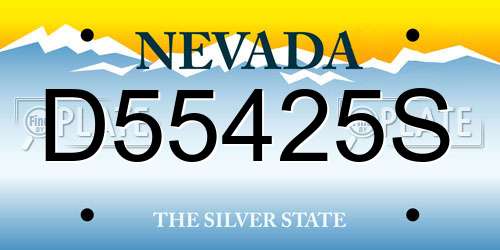 D55425S Nevada License Plate