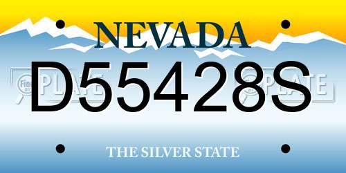 D55428S Nevada License Plate