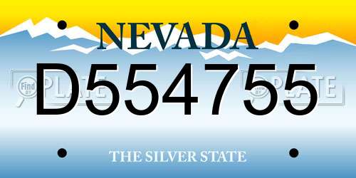 D554755 Nevada License Plate