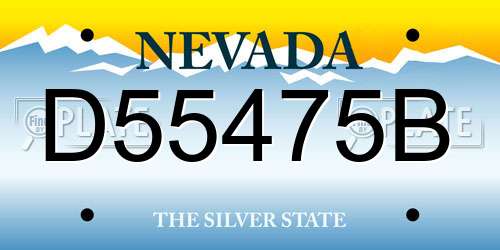 D55475B Nevada License Plate