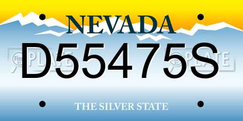 D55475S Nevada License Plate