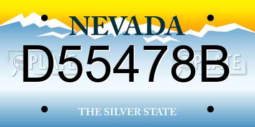 D55478B Nevada License Plate