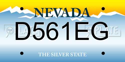 D561EG Nevada License Plate