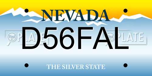 D56FAL Nevada License Plate