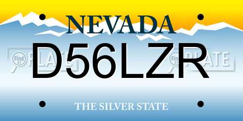 D56LZR Nevada License Plate