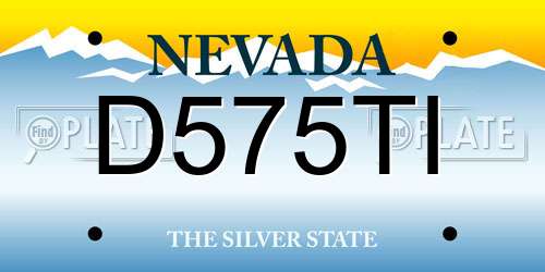 D575TI Nevada License Plate