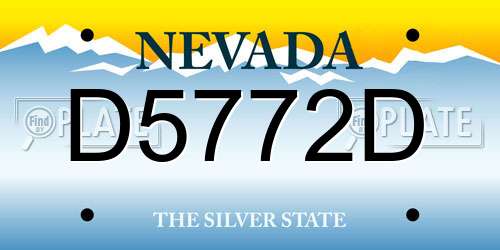 D5772D Nevada License Plate