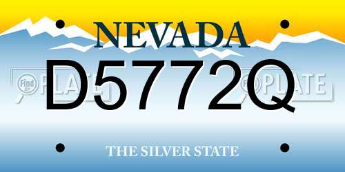 D5772Q Nevada License Plate