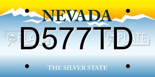 D577TD Nevada License Plate