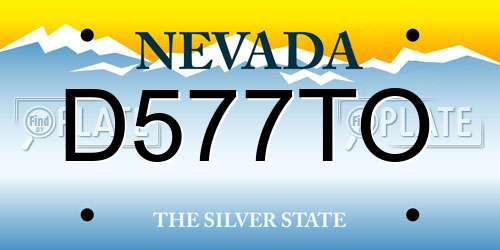 D577TO Nevada License Plate
