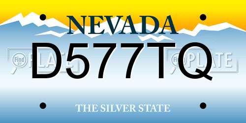 D577TQ Nevada License Plate