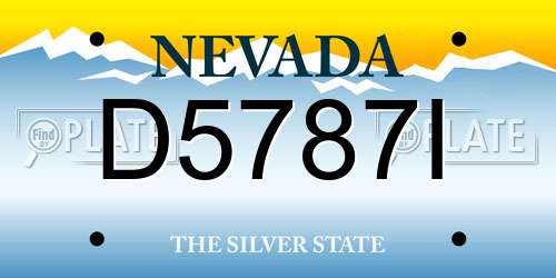 D5787I Nevada License Plate