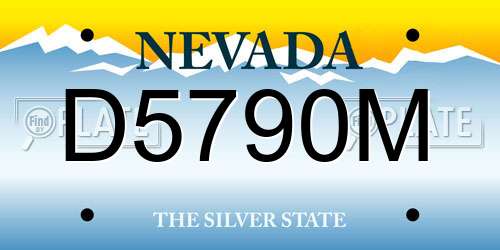 D5790M Nevada License Plate