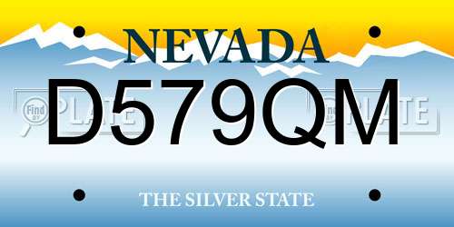 D579QM Nevada License Plate