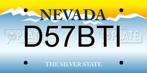 D57BTI Nevada License Plate