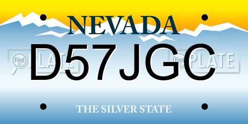 D57JGC Nevada License Plate