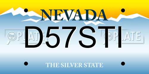 D57STI Nevada License Plate