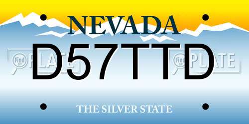 D57TTD Nevada License Plate