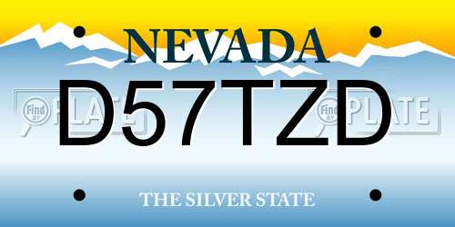 D57TZD Nevada License Plate