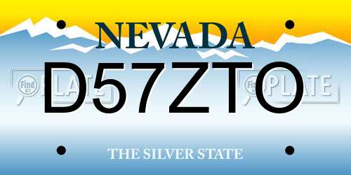 D57ZTO Nevada License Plate