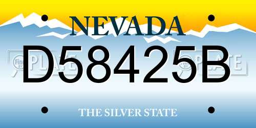 D58425B Nevada License Plate
