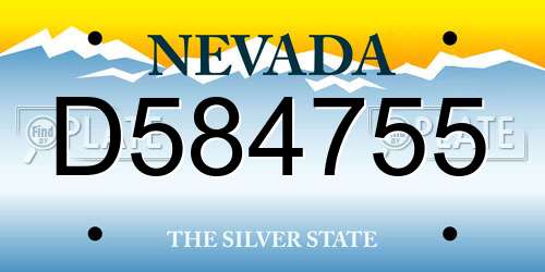 D584755 Nevada License Plate