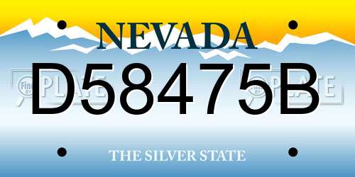 D58475B Nevada License Plate