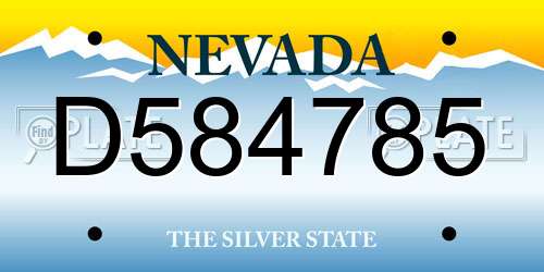 D584785 Nevada License Plate
