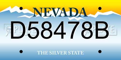 D58478B Nevada License Plate