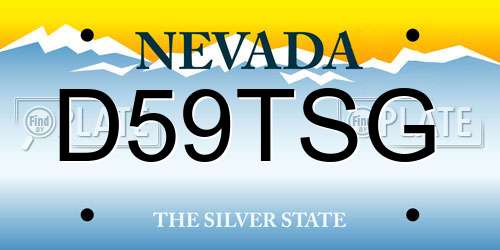 D59TSG Nevada License Plate
