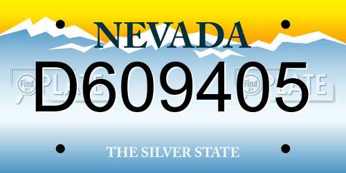 D609405 Nevada License Plate
