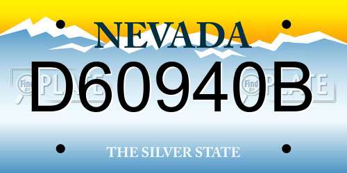 D60940B Nevada License Plate