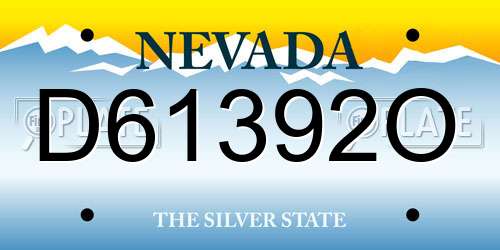 D61392O Nevada License Plate