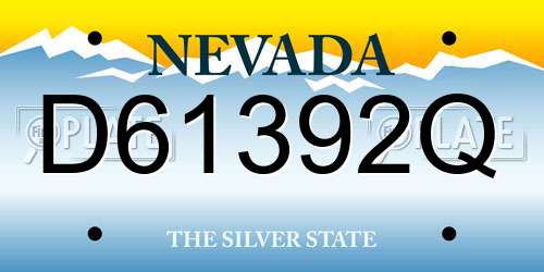 D61392Q Nevada License Plate